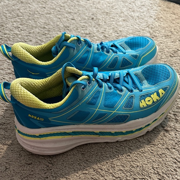 Hoka Vibrant Blue and Lime Sneakers - Picture 1 of 5